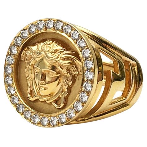 versace gold ring 22k|medusa 18k gold ring.